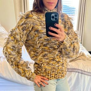 Blue Life woven sweater with tassels. Only tried on. Never worn XS